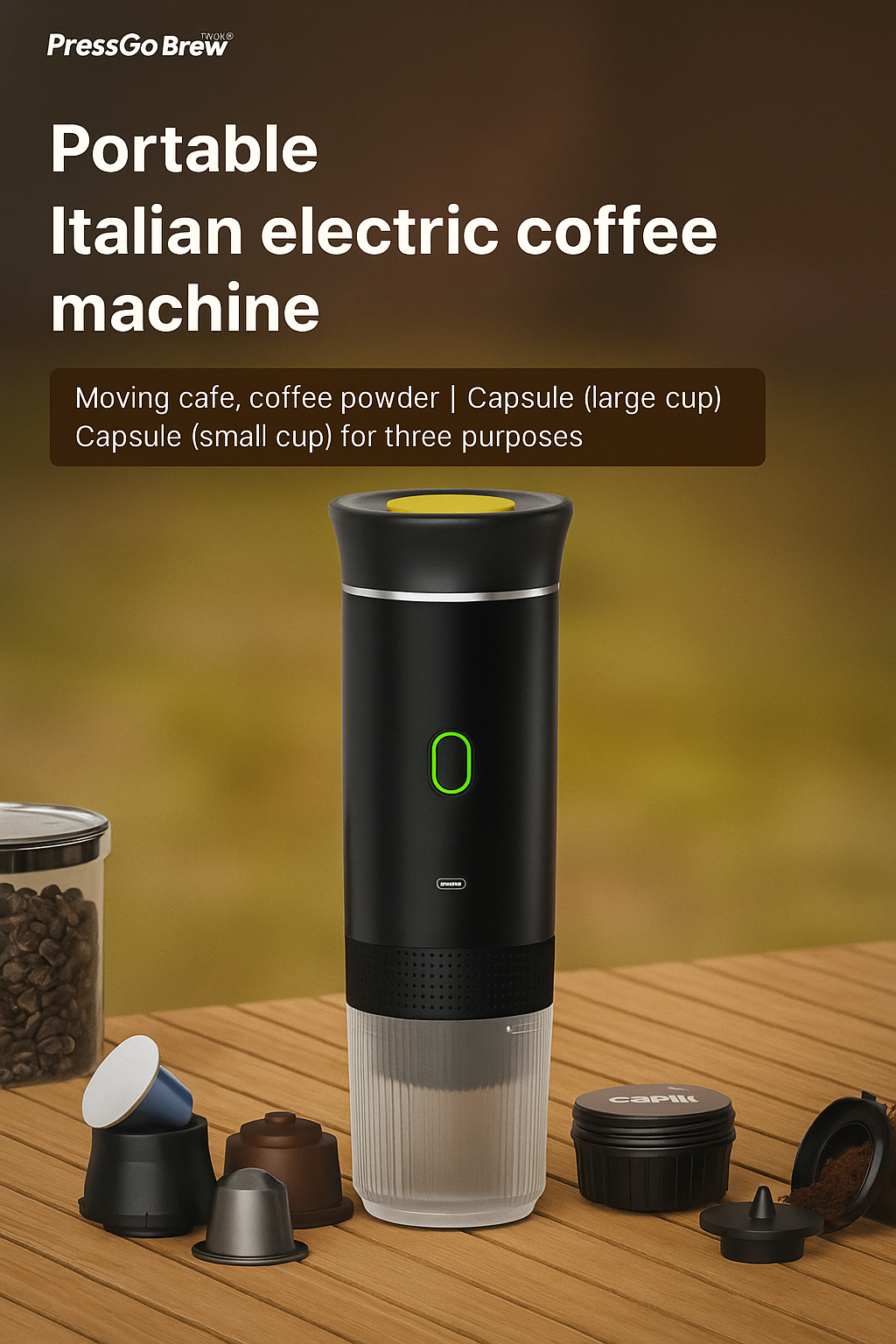 PressGo Brew™ – 3-in-1 Portable Espresso Maker